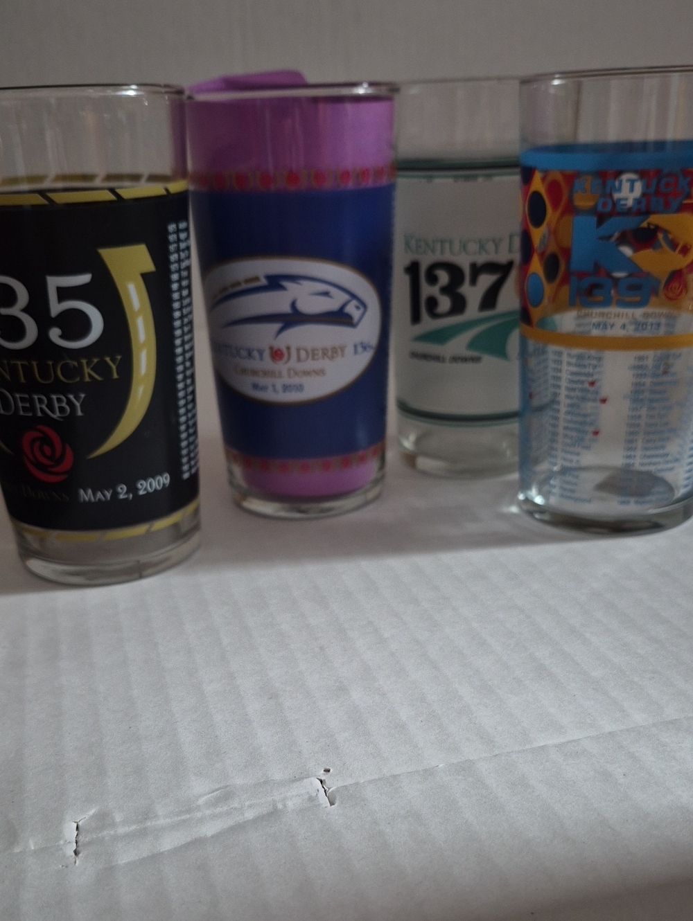 Kentucky Derby Set Of 4 Commemorative Glass Tumbler